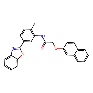 N-[5-(1,3-benzoxazol-2-yl)-2-methylphenyl]-2-naphthalen-2-yloxyacetamide structure