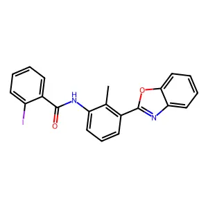N-[3-(1,3-benzoxazol-2-yl)-2-methylphenyl]-2-iodobenzamide structure