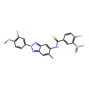 4-chloro-N-[2-(3-chloro-4-methoxyphenyl)-6-methyl-2H-benzotriazol-5-yl]-3-nitrobenzamide structure
