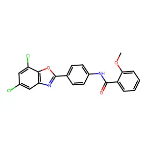 N-[4-(5,7-dichloro-1,3-benzoxazol-2-yl)phenyl]-2-methoxybenzamide structure