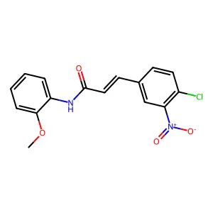 (E)-3-(4-chloro-3-nitrophenyl)-N-(2-methoxyphenyl)prop-2-enamide structure