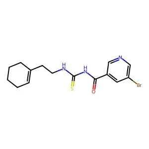 5-bromo-N-[2-(cyclohexen-1-yl)ethylcarbamothioyl]pyridine-3-carboxamide structure