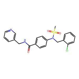 4-[(2-chlorobenzyl)(methylsulfonyl)amino]-N-(pyridin-3-ylmethyl)benzamide structure