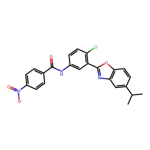 N-[4-chloro-3-(5-propan-2-yl-1,3-benzoxazol-2-yl)phenyl]-4-nitrobenzamide structure