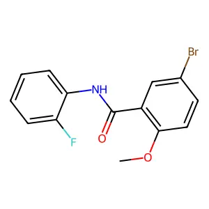 5-bromo-N-(2-fluorophenyl)-2-methoxybenzamide structure