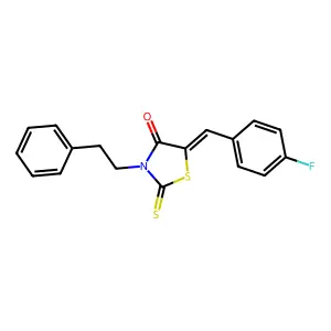 (Z)-5-(4-fluorobenzylidene)-3-phenethyl-2-thioxothiazolidin-4-one structure
