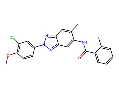 N-[2-(3-chloro-4-methoxyphenyl)-6-methylbenzotriazol-5-yl]-2-methylbenzamide structure