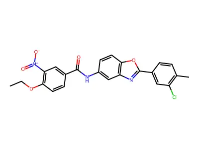 N-[2-(3-chloro-4-methylphenyl)-1,3-benzoxazol-5-yl]-4-ethoxy-3-nitrobenzamide structure