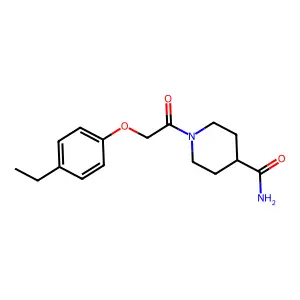 1-[2-(4-Ethylphenoxy)acetyl]piperidine-4-carboxamide structure