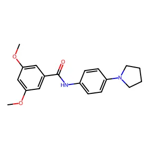 3,5-dimethoxy-N-(4-pyrrolidin-1-ylphenyl)benzamide structure