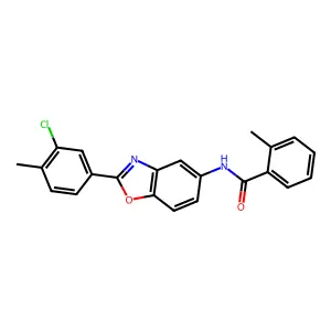 N-[2-(3-chloro-4-methylphenyl)-1,3-benzoxazol-5-yl]-2-methylbenzamide structure