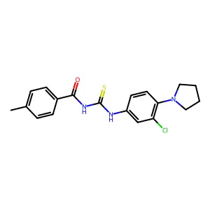 N-[(3-chloro-4-pyrrolidin-1-ylphenyl)carbamothioyl]-4-methylbenzamide structure