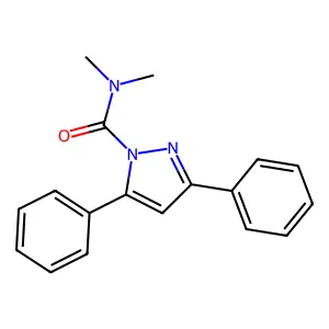 N,N-dimethyl-3,5-diphenylpyrazole-1-carboxamide structure