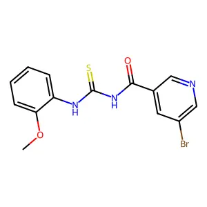 5-bromo-N-[(2-methoxyphenyl)carbamothioyl]pyridine-3-carboxamide structure