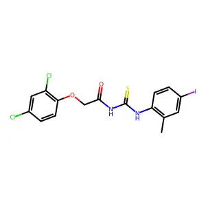 2-(2,4-dichlorophenoxy)-N-[(4-iodo-2-methylphenyl)carbamothioyl]acetamide structure