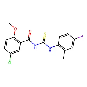 5-chloro-N-[(4-iodo-2-methylphenyl)carbamothioyl]-2-methoxybenzamide structure