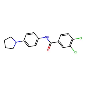 3,4-dichloro-N-(4-pyrrolidin-1-ylphenyl)benzamide structure