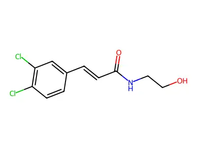 3-(3,4-dichlorophenyl)-N-(2-hydroxyethyl)prop-2-enamide structure