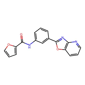 N-[3-([1,3]oxazolo[4,5-b]pyridin-2-yl)phenyl]furan-2-carboxamide structure