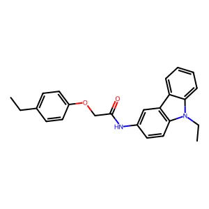 N-(9-ethylcarbazol-3-yl)-2-(4-ethylphenoxy)acetamide structure