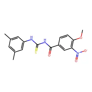 N-[(3,5-dimethylphenyl)carbamothioyl]-4-methoxy-3-nitrobenzamide structure