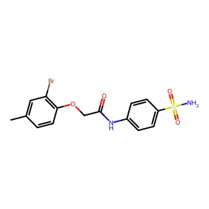 2-(2-bromo-4-methylphenoxy)-N-(4-sulfamoylphenyl)acetamide structure