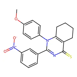 1-(4-Methoxyphenyl)-2-(3-nitrophenyl)-5,6,7,8-tetrahydroquinazoline-4-thione structure