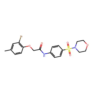 2-(2-bromo-4-methylphenoxy)-N-[4-(4-morpholinylsulfonyl)phenyl]acetamide structure