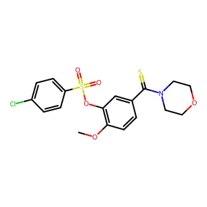 2-Methoxy-5-(4-morpholinylcarbothioyl)phenyl 4-chlorobenzenesulfonate structure