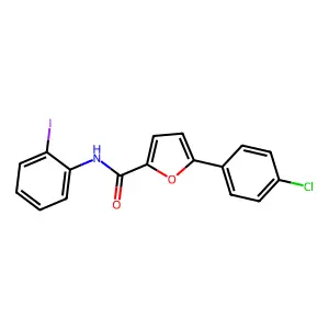 5-(4-chlorophenyl)-N-(2-iodophenyl)furan-2-carboxamide structure