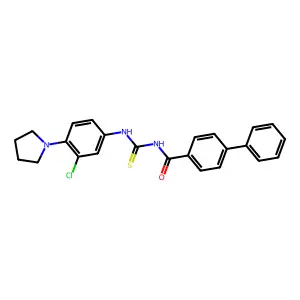N-[(3-chloro-4-pyrrolidin-1-ylphenyl)carbamothioyl]-4-phenylbenzamide structure