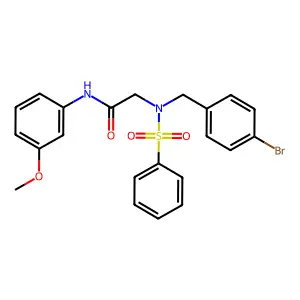 2-[benzenesulfonyl-[(4-bromophenyl)methyl]amino]-N-(3-methoxyphenyl)acetamide structure