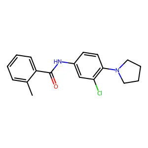 N-(3-chloro-4-pyrrolidin-1-ylphenyl)-2-methylbenzamide structure