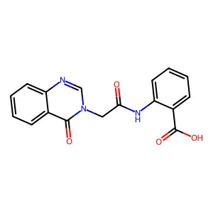 2-{[(4-oxoquinazolin-3(4H)-yl)acetyl]amino}benzoic acid structure