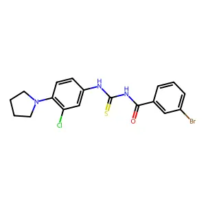 3-bromo-N-[(3-chloro-4-pyrrolidin-1-ylphenyl)carbamothioyl]benzamide structure