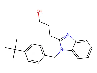 3-[1-[(4-Tert-butylphenyl)methyl]benzimidazol-2-yl]propan-1-ol structure