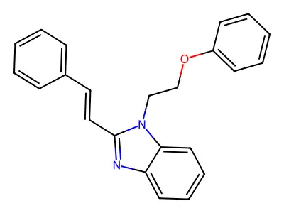 1-(2-phenoxyethyl)-2-[(E)-2-phenylethenyl]benzimidazole structure
