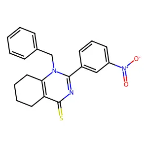 1-Benzyl-2-(3-nitrophenyl)-1,4,5,6,7,8-hexahydroquinazoline-4-thione structure