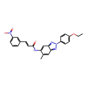 (2E)-N-[2-(4-ethoxyphenyl)-6-methyl-2H-benzotriazol-5-yl]-3-(3-nitrophenyl)prop-2-enamide structure