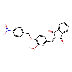 2-((3-Methoxy-4-((4-nitrophenyl)methoxy)phenyl)methylene)indane-1,3-dione structure