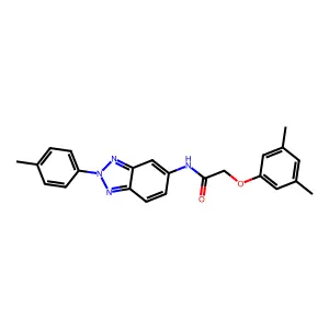 2-(3,5-dimethylphenoxy)-N-[2-(4-methylphenyl)benzotriazol-5-yl]acetamide structure