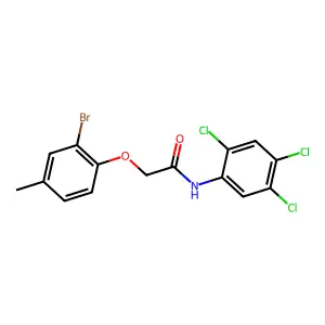 2-(2-bromo-4-methylphenoxy)-N-(2,4,5-trichlorophenyl)acetamide structure