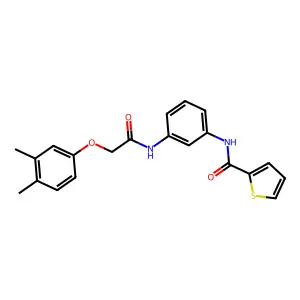 N-(3-{[(3,4-dimethylphenoxy)acetyl]amino}phenyl)thiophene-2-carboxamide structure