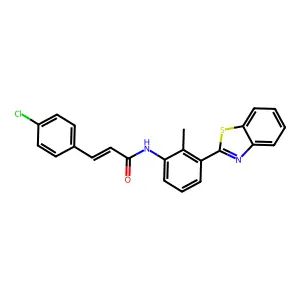 (2E)-N-[3-(1,3-benzothiazol-2-yl)-2-methylphenyl]-3-(4-chlorophenyl)prop-2-enamide structure