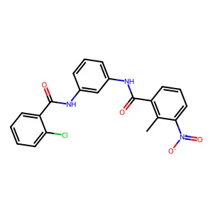 N-[3-[(2-chlorobenzoyl)amino]phenyl]-2-methyl-3-nitrobenzamide structure