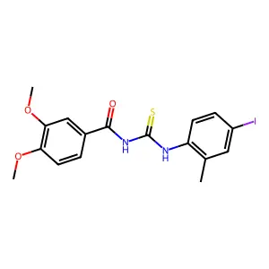 N-[(4-iodo-2-methylphenyl)carbamothioyl]-3,4-dimethoxybenzamide structure