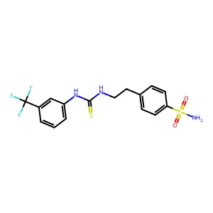 3-[2-(4-Sulfamoylphenyl)ethyl]-1-[3-(trifluoromethyl)phenyl]thiourea structure
