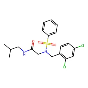 2-[benzenesulfonyl-[(2,4-dichlorophenyl)methyl]amino]-N-(2-methylpropyl)acetamide structure