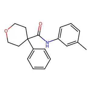N-(3-methylphenyl)-4-phenyloxane-4-carboxamide structure