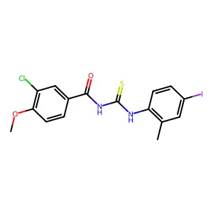3-chloro-N-[(4-iodo-2-methylphenyl)carbamothioyl]-4-methoxybenzamide structure
